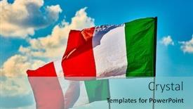  Presentation with tuscany - Amazing PPT layouts having italian-flag-floating-of-tuscany backdrop and a light blue colored foreground