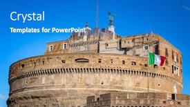  Presentation with angel - PPT theme with italian-flag-on-the-saint background and a teal colored foreground