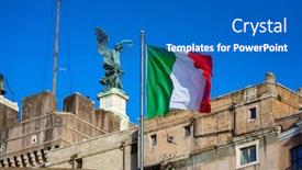  Presentation with angel - Colorful slide set enhanced with italian-flag-on-the-saint backdrop and a teal colored foreground