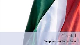  Presentation with italian flag waving - Theme having italian-flag-waving-against-blue background and a sky blue colored foreground
