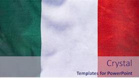  Presentation with italian flag waving - Colorful theme enhanced with italian-flag-waving-against-blue backdrop and a sky blue colored foreground