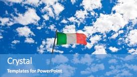  Presentation with italian flag waving - PPT layouts featuring italian flag waving in the wind background and a teal colored foreground