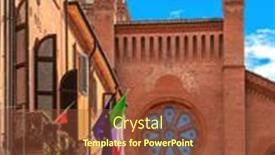  Presentation with facade - PPT layouts having italian-flags-on-the-building background and a tawny brown colored foreground