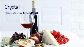  Presentation with italian food - Beautiful PPT layouts featuring italian food and wine backdrop and a sky blue colored foreground