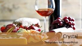  Presentation with dinner party - Slide deck featuring italian food and wine background and a gold colored foreground