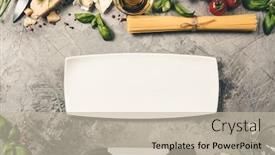  Presentation with italian food - PPT theme enhanced with italian-food-background-slate-background background and a mint green colored foreground