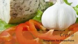  Presentation with italian food - Slide deck having italian-food-cheese-garlic-pepper background and a red colored foreground