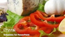  Presentation with italian food - Colorful slides enhanced with italian-food-cheese-garlic-pepper backdrop and a crimson colored foreground