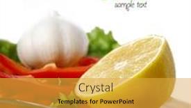  Presentation with italian food - PPT theme enhanced with italian-food-cheese-garlic-pepper background and a yellow colored foreground