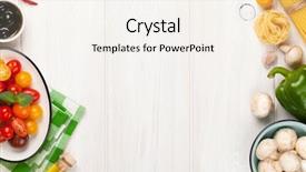  Presentation with italian food - Colorful PPT theme enhanced with italian food cooking ingredients pasta backdrop and a white colored foreground