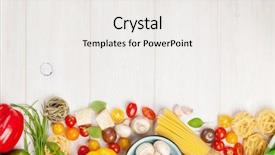  Presentation with italian food - PPT layouts enhanced with italian food cooking ingredients pasta background and a white colored foreground