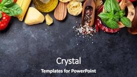  Presentation with italian food cooking tomatoes basil - Presentation theme enhanced with italian food cooking tomatoes basil background and a dark gray colored foreground