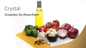  Presentation with italian food - Presentation theme having italian food ingredients theme background and a white colored foreground