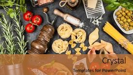  Presentation with italian food - Cool new theme with italian food ingredients backdrop and a red colored foreground