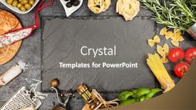  Presentation with italian food - Slides having italian-food-ingredients background and a gray colored foreground