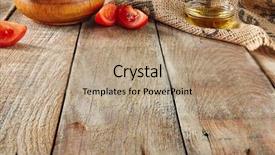  Presentation with vintage food - Theme consisting of italian food on old wooden background and a coral colored foreground