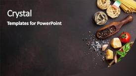  Presentation with italian food - Cool new presentation theme with italian food pasta ingredients backdrop and a dark gray colored foreground