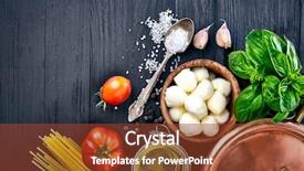  Presentation with italian food desserts - Beautiful theme featuring italian food pasta with cheese backdrop and a  colored foreground