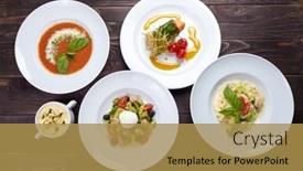  Presentation with italian food - Audience pleasing PPT theme consisting of italian food backdrop and a gold colored foreground