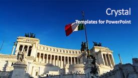  Presentation with rome italy - Presentation theme having italian government - monument vittorio emanuele ii rome background and a navy blue colored foreground
