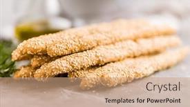  Presentation with italian - PPT theme consisting of italian-grissini-bread-sticks background and a coral colored foreground