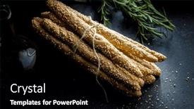  Presentation with italian - Slide deck consisting of italian-grissini-bread-sticks background and a black colored foreground