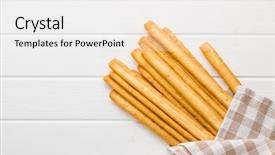  Presentation with italian - Slide set with italian grissini breadsticks tasty grissini background and a white colored foreground