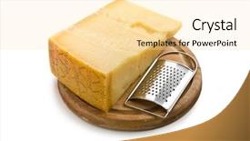 Presentation with white cheese - PPT layouts with italian-hard-cheese-on-white background and a lemonade colored foreground