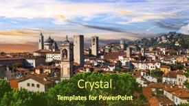  Presentation with medieval - PPT layouts having italian-historic-landmarks-and-beautiful background and a tawny brown colored foreground