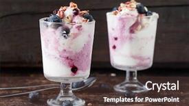  Presentation with ice frozen - Amazing slide deck having italian ice - frozen yogurt backdrop and a tawny brown colored foreground