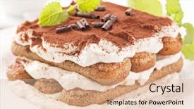  Presentation with tiramisu - PPT theme having italian ice - tiramisu background and a lemonade colored foreground