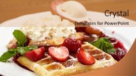  Presentation with waffles - Slide set enhanced with italian ice - waffles with strawberry background and a yellow colored foreground