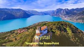  Presentation with scenery - PPT layouts with italian-lakes-scenery-amazing-iseo background and a tawny brown colored foreground