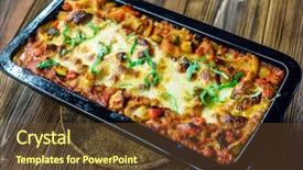  Presentation with food lasagna - Slides having italian lasagna background and a tawny brown colored foreground