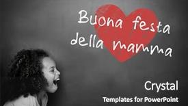  Presentation with mothers day - Slide set enhanced with italian mothers day message against schoolchild with blackboard background and a dark gray colored foreground