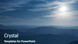  Presentation with blue night - Presentation theme featuring italian night landscape soft blue background and a ocean colored foreground