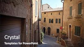  Presentation with tuscany - Amazing PPT theme having italian old street tuscany backdrop and a tawny brown colored foreground