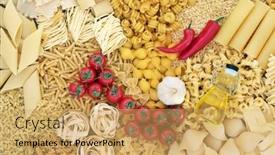  Presentation with red chilli - Beautiful presentation theme featuring italian-pasta-assortment-food-ingredients backdrop and a yellow colored foreground