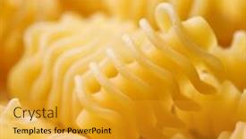  Presentation with macaroni - Colorful slides enhanced with italian pasta closeup macaroni selective focus backdrop and a gold colored foreground