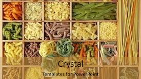  Presentation with italian - Beautiful slides featuring italian pasta collection in wooden backdrop and a gold colored foreground