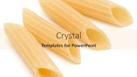  Presentation with penne pasta - Slides enhanced with italian-pasta-isolated-on-white background and a yellow colored foreground