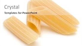  Presentation with penne pasta - PPT layouts consisting of italian pasta isolated on white background pennoni penne rigate background and a white colored foreground