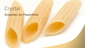  Presentation with penne pasta - Colorful theme enhanced with italian pasta isolated on white background pennoni penne rigate backdrop and a cream colored foreground