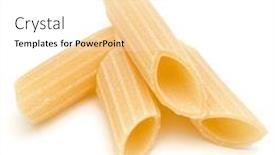  Presentation with penne pasta - Cool new PPT theme with italian pasta isolated on white background pennoni penne rigate backdrop and a white colored foreground