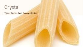  Presentation with penne pasta - Slides having italian pasta isolated on white background pennoni penne rigate background and a lemonade colored foreground