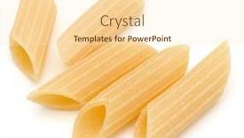  Presentation with penne pasta - Cool new PPT theme with italian pasta isolated on white background pennoni penne rigate backdrop and a cream colored foreground