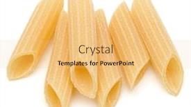  Presentation with penne pasta - Beautiful presentation design featuring italian pasta isolated over white background pennoni penne rigate backdrop and a yellow colored foreground
