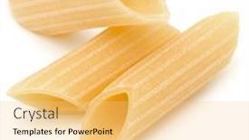  Presentation with penne pasta - PPT theme consisting of italian-pasta-isolated-over-white background and a lemonade colored foreground