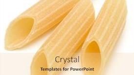  Presentation with penne pasta - Slide deck having italian-pasta-isolated-over-white background and a  colored foreground