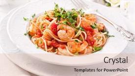  Presentation with chili plants - Amazing theme having italian pasta menu - spaghetti diablo with chili backdrop and a coral colored foreground